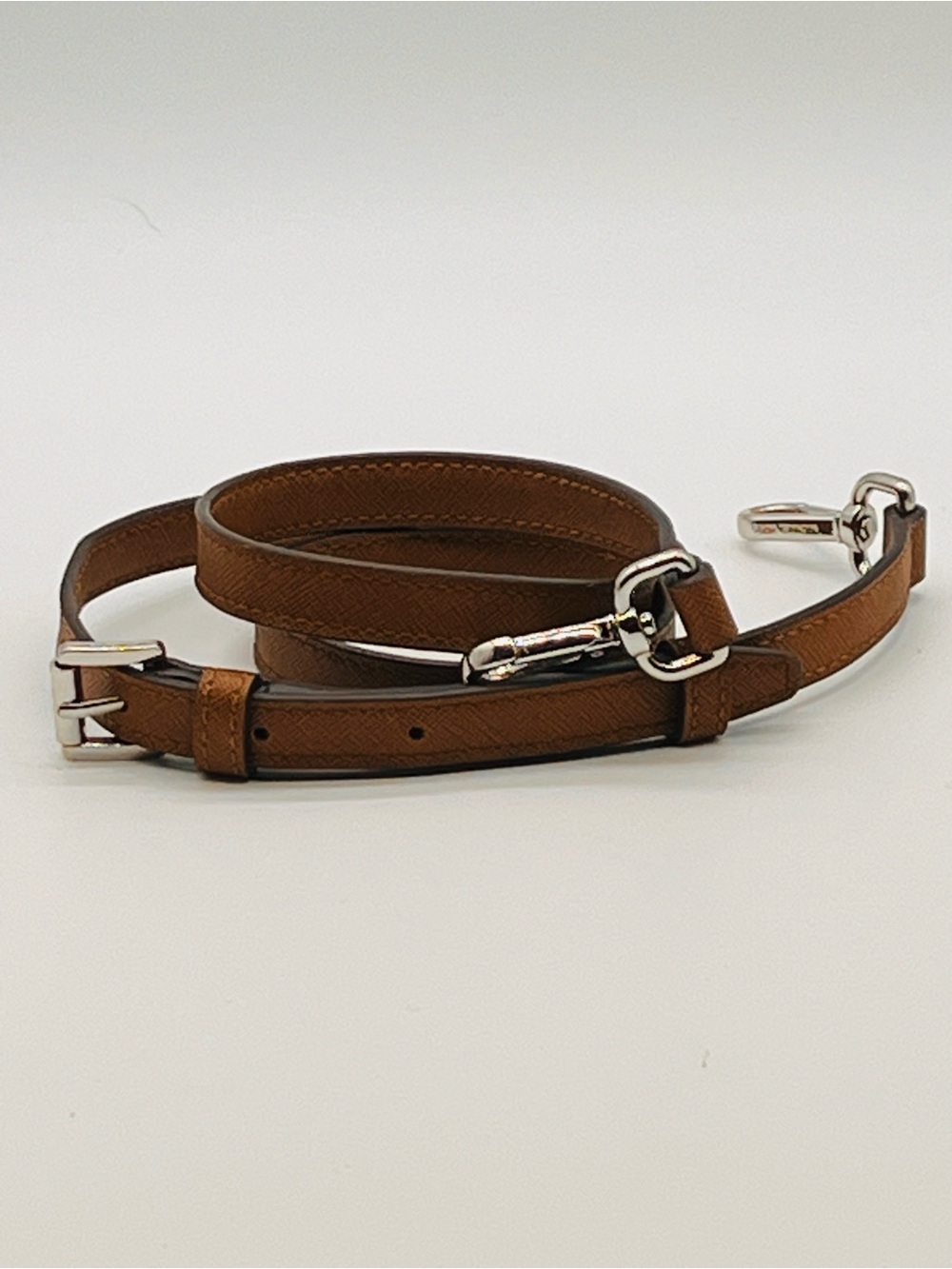 Michael Kors Brown Leather Adjustable Strap Silver Hardware Replacement 1/2" W